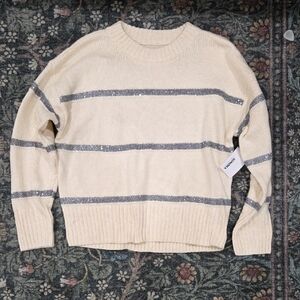 Sonoma Silver Sequin Striped Sweater